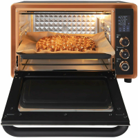 Мини-печь Hiberg PR 400 GOLD MOON, 1600 Вт, 40 л, конвекция, гриль, черный с золотистыми элементами