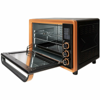 Мини-печь Hiberg PR 400 GOLD MOON, 1600 Вт, 40 л, конвекция, гриль, черный с золотистыми элементами