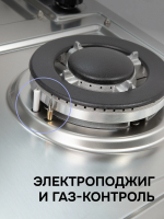 Газовая варочная панель Zigmund & Shtain GN 128.61 S, нержавеющая сталь