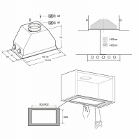 Вытяжка встраиваемая Korting KHI 60945 DGW, белый
