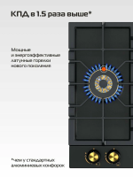 Газовая варочная панель Hiberg VS 6545 B, черный