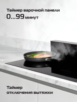 Индукционная варочная панель со встроенной вытяжкой Hiberg i7-VM7 B, черный