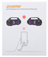 Колонка портативная Digma S-34 черный 25W 1.0 BT/USB 3000mAh (SP3425B)