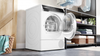 Сушильная машина Bosch WQB246DLSN, тепловой насос, корзина для обуви и шерсти, белый/черный