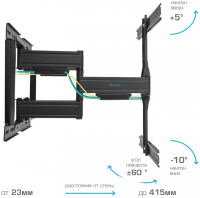 Кронштейн для телевизора Kromax Ultra Slim-102, черный 32"-90"