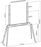 Подставка для телевизора Cactus CS-ST3646BKWN, черный/орех 49"-75"