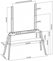 Подставка для телевизора Cactus CS-ST3647BKWN, черный/орех 49"-75"