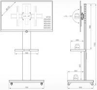Подставка для телевизора Holder PR-106, черный 26"-70"