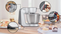 Кухонный комбайн Bosch MUM58251, белый/серебристый