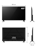 Телевизор QLED TCL 40S5K, Google TV, черный