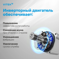 Стиральная машина Vitek VT-WME7208, 7кг, инвертор, белый