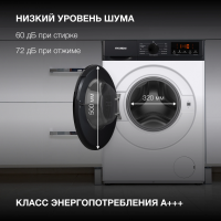 Стиральная машина Hyundai WME8215, 8кг, инвертор, белый