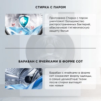 Стиральная машина TCL W-SF606W с паром, 6кг, инвертор, белый