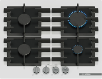 Варочная поверхность газовая Bosch PPP6A2I40R, белый/закаленное стекло