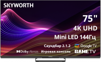 Телевизор QD-Mini LED Skyworth 75X87G, Android TV, Magic Sound, Karaoke TV, черный