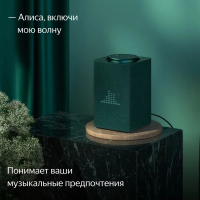 Умная колонка Yandex Станция Макс Zigbee Алиса (YNDX-00053Z) зеленый 65W 1.0 BT/Wi-Fi