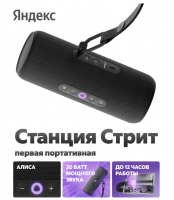 Умная колонка Yandex Стрит Алиса (YNDX-00030BLK) черный 30W 2.0 BT/Wi-Fi