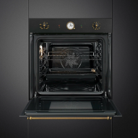Духовой шкаф электрический Smeg SFP68C1TAO, антрацит, латунь