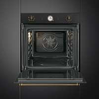 Духовой шкаф электрический Smeg SFP68C1TAO, антрацит, латунь