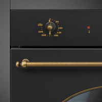 Духовой шкаф электрический Smeg SFP68C1TAO, антрацит, латунь