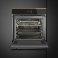 Духовой шкаф электрический с СВЧ Smeg SO6604M2PNR, черный