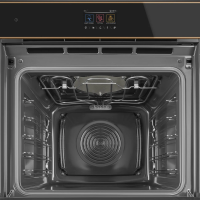 Духовой шкаф электрический с СВЧ Smeg SO6604M2PNR, черный
