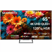 Телевизор QLED Skyworth 65Q67H, Smart TV (Google TV) 120 Hz, 4K Ultra HD, серый/черный
