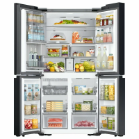 Холодильник Samsung RF65DB970012WR, многодверный, домашний бар, No Frost, белый/черный/стекло
