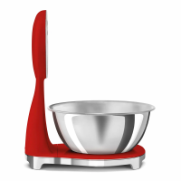 Весы кухонные Smeg KSF01RDWW, электронные, аккумулятор, тарокомпенсация, красный