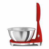 Весы кухонные Smeg KSF01RDWW, электронные, аккумулятор, тарокомпенсация, красный