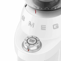 Кофемолка Smeg CGF03WHEU, регулировка степени помола, белый