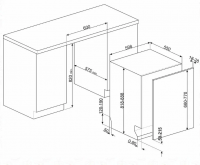 Посудомоечная машина встраиваемая Smeg STL5352C, LED дисплей, конденсационная сушка, AquaStop, 60 см