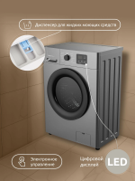 Стиральная машина Evelux EW 46121 S, загрузка 6 кг, отжим 1200 оборотов, A++, серебристый
