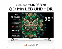 Телевизор QLED TCL 98C6K QD-Mini LED, 4K UltraHD, 144 Гц, Smart TV (Google TV) черный
