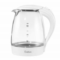 Чайник электрический Evelux EWK 0903 G, стеклянный, объем 1,7 л, синяя подсветка