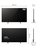 Телевизор QLED TCL 75A400 Pro, QD-Mini LED, 4K UltraHD, 144 Гц, Smart TV (Google TV) бежевый (2026г.)