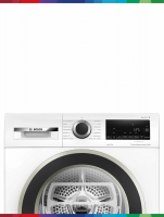 Сушильная машина Bosch WQG1417EPL, тепловой насос, 9 кг, 14 программ, белый/черный