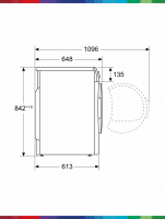 Сушильная машина Bosch WQG1417EPL, тепловой насос, 9 кг, 14 программ, белый/черный