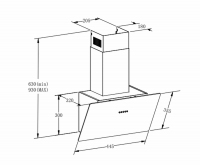 Вытяжка наклонная MEFERI AIRBOX45BK LIGHT, черный