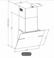 Вытяжка наклонная MEFERI AIRBOX60BK ULTRA, черный
