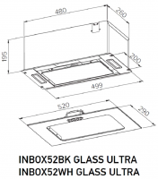 Встраиваемая вытяжка MEFERI INBOX52WH GLASS ULTRA, белый