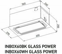 Встраиваемая вытяжка MEFERI INBOX60BK GLASS POWER, черный
