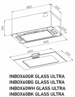 Встраиваемая вытяжка MEFERI INBOX60GR GLASS ULTRA, серый