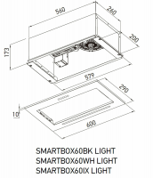 Встраиваемая вытяжка MEFERI SMARTBOX60IX LIGHT, серый
