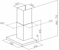 Вытяжка купольная MEFERI SLIMBOX60BK LIGHT, черный
