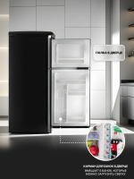 Холодильник Tesler RT-152 BLACK, ретро, черный