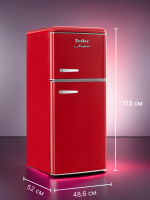 Холодильник Tesler RT-152 RED, ретро, красный