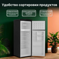 Холодильник Tesler RT-215 BLACK, ретро, черный