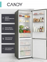 Холодильники Candy COMBI CFN6200BO, Total No Frost, черный обсидиан