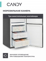 Холодильники Candy COMBI CFN6200BO, Total No Frost, черный обсидиан